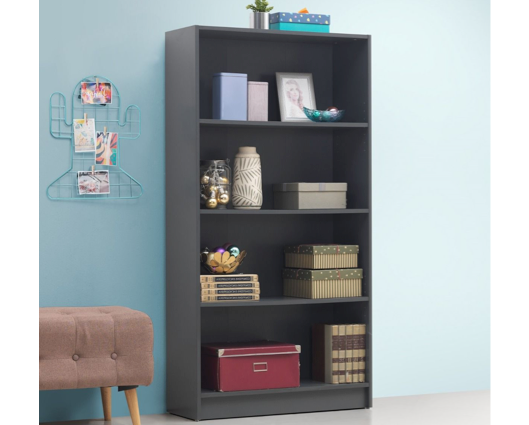 Traditional Tall Bookcase-Dark Grey