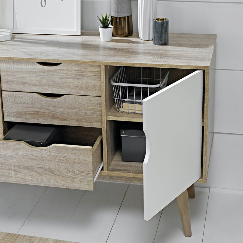 Selda Oak 2 Door Sideboard White