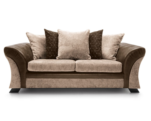 Francisco 3 Seater Sofa - Brown & Beige