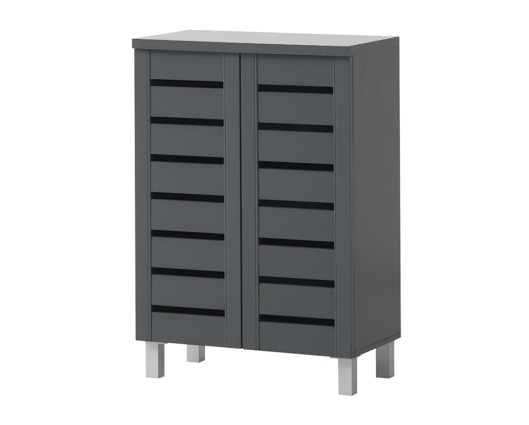 2 Door Shoe Cabinet-Dark Grey