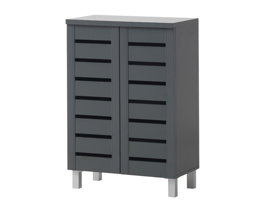 Tall 2 Door Shoe Cabinet-Dark Grey