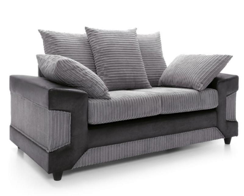 Dino 2 Seater Sofa - Black & Charcoal