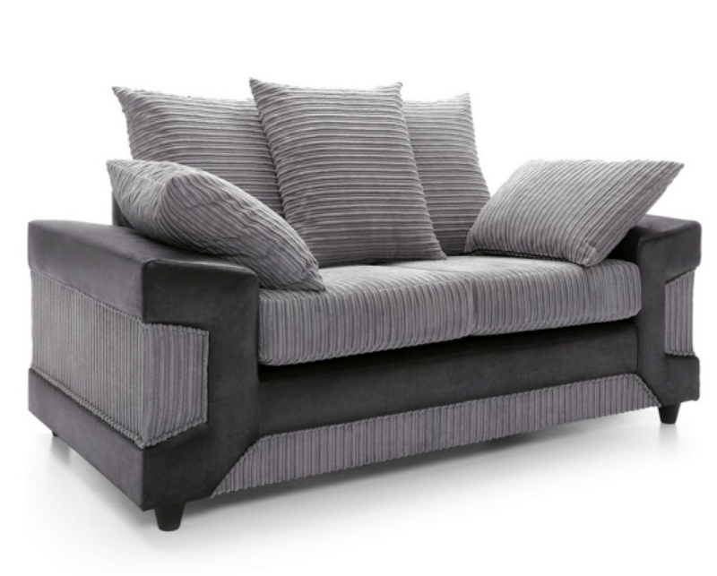 Dulcie 2 Seater Sofa - Black & Charcoal