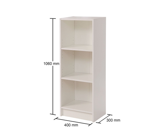 Medium Narrow Bookcase-White