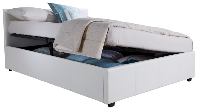 Serena Double Side Lift Ottoman Bed-White