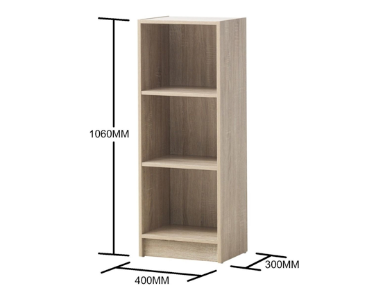 Traditional Medium Narrow Bookcase-Oak