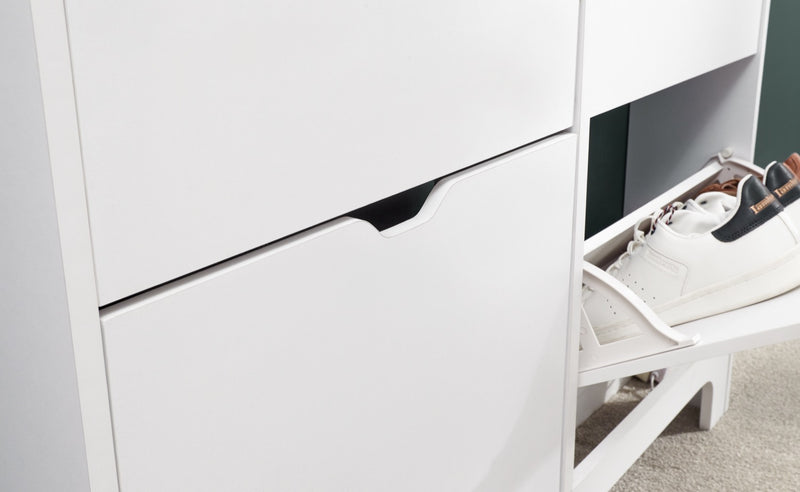 Slim 6 Drawer Shoe Cabinet-White