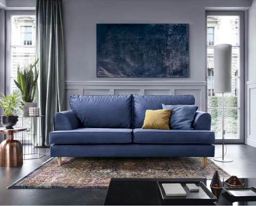 Harper 3 Seater Sofa - Oxford Blue