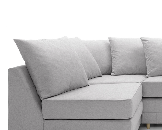 Poppy Left Hand Facing Corner Sofa - Light Grey