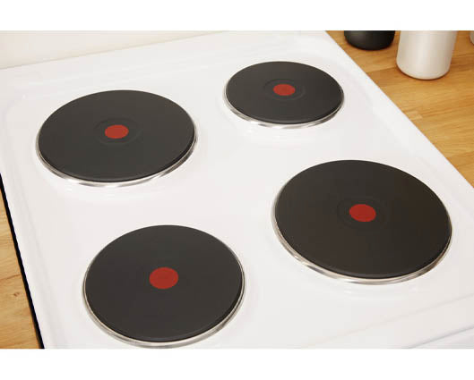 Indesit IS5E4KHW 50cm Electric Single Cooker with Solid Plate Hob