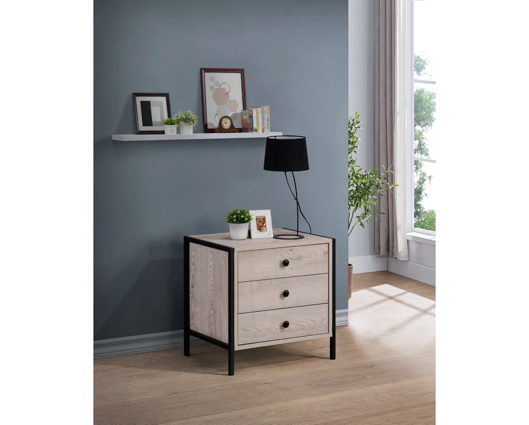 Zulu Nightstand with 3 Drawers-Ash Oak