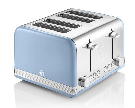 Swan Retro 4 Slice Toaster Blue