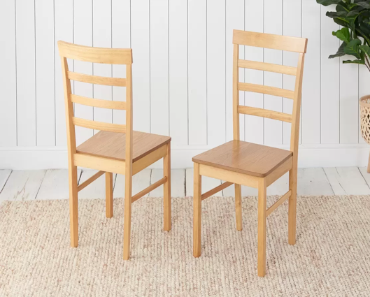 Carter Dining Table & 4 Ladder Chairs- Oak