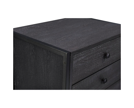 Zahra Nightstand with 3 Drawers-Black