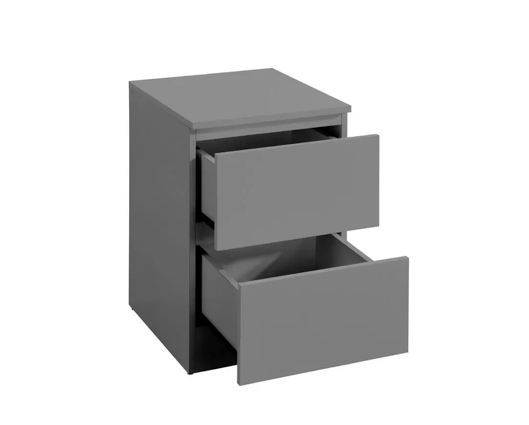 Oslo 2 Drawer Bedside- Grey