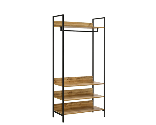 Zulu Tall Open Wardrobe with 4 Shelves-Oak