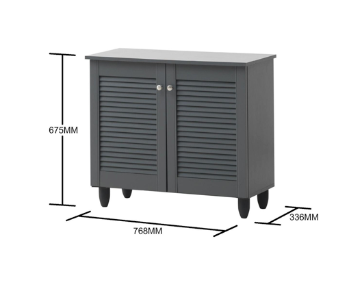 2 Door Shoe Cabinet-Dark Grey
