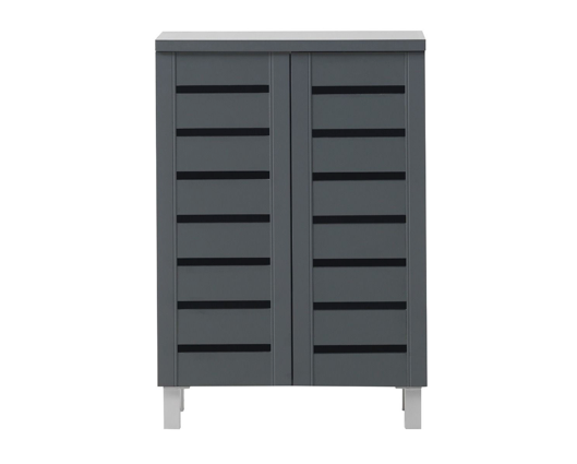 Tall 2 Door Shoe Cabinet-Dark Grey