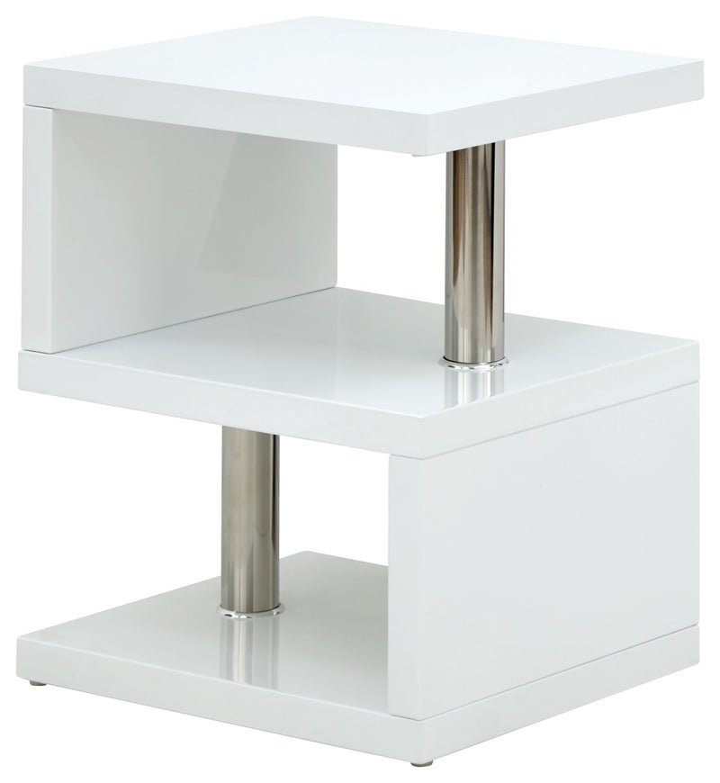 Arctic High Gloss LED Side Table-White