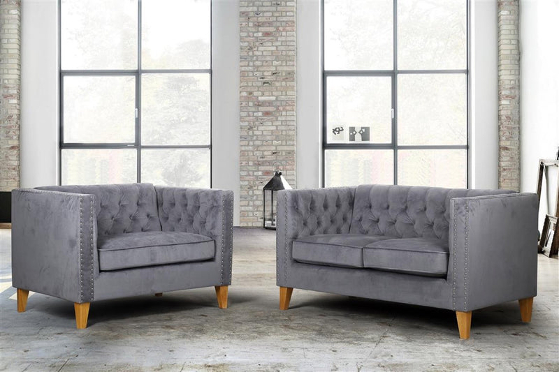 Flora Snuggle Chair Grey Velvet