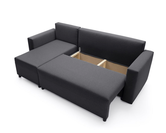 Oslo Left Hand Facing Corner Sofa - Black