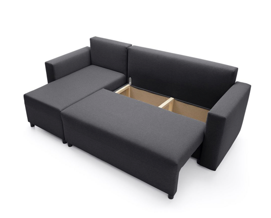 Otto Left Hand Facing Corner Sofa - Black