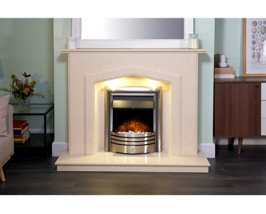 Alice 6-in1 Electric Fire with Interchangeable trims & Remote Control in Chrome