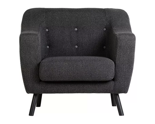 Arica 1 Seater Sofa - Dark Grey Fabric