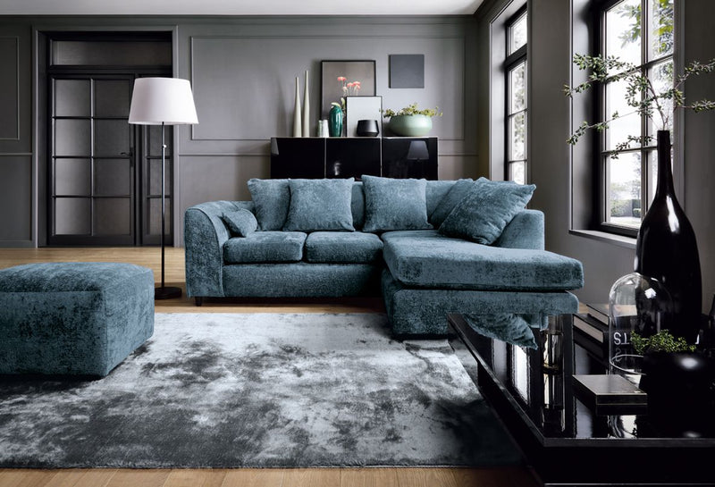 Harriet Right Hand Facing Corner Sofa - Dark Blue
