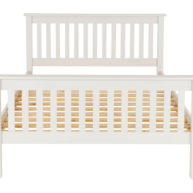 Matteo 5' Bed High Foot End - White