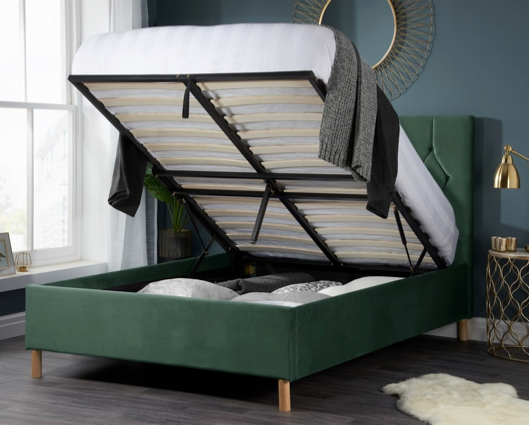 Luxton Small Double Ottoman Bed-Green