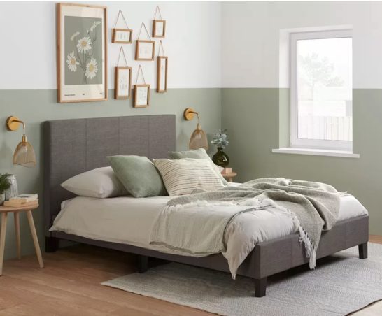 Beda King Size Bed - Grey