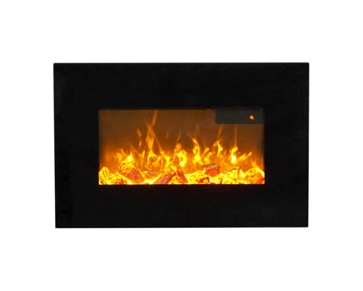 Shelby  WM-9334 Electric Wall Mounted Fire with Remote in Black, 26 Inch