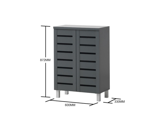 Tall 2 Door Shoe Cabinet-Dark Grey