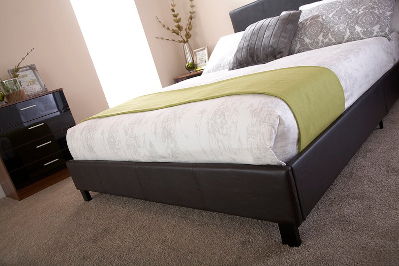 Simple Small Double Bed in a Box-Black