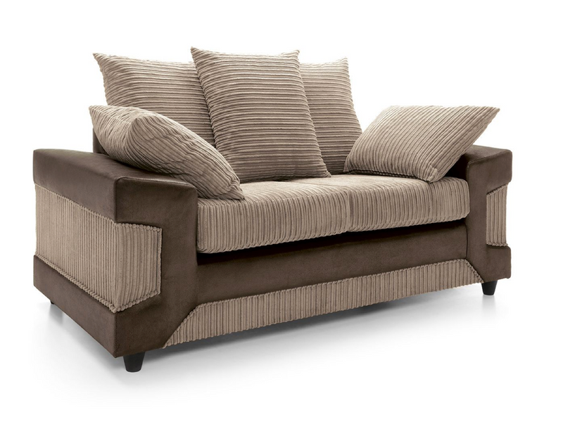 Dino 2 Seater Sofa - Brown & Beige