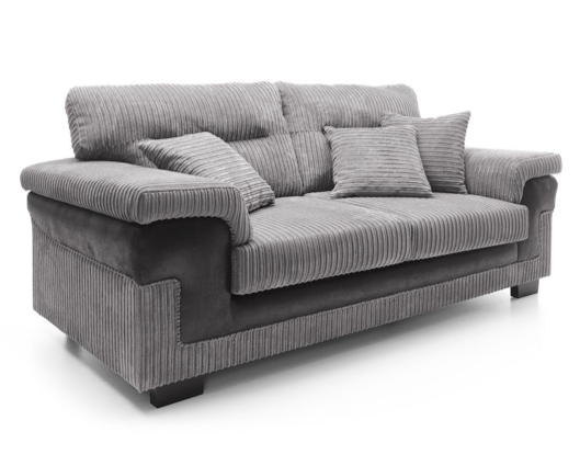 Samson 3 Seater Sofa - Black & Grey