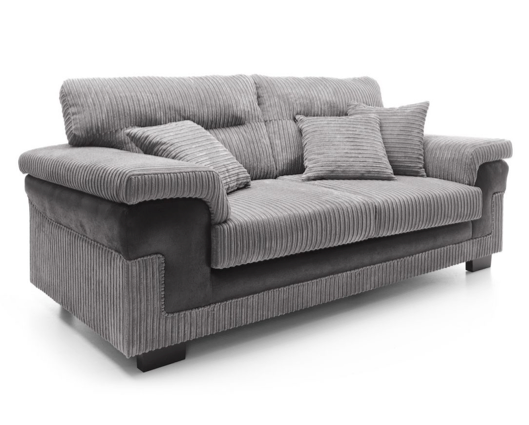 Sofia 3 Seater Sofa - Black & Grey