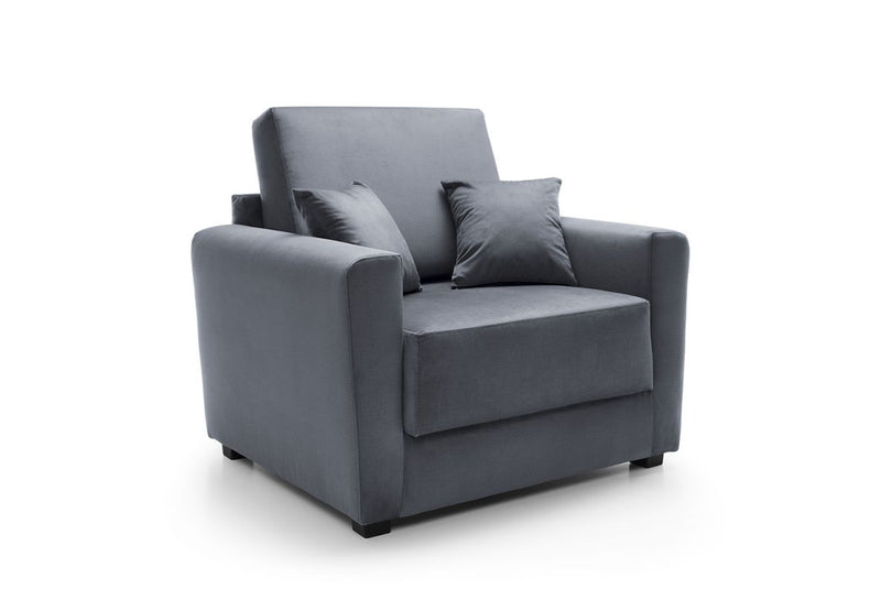 Olly Velvet Single Sofa Bed - Dark Grey