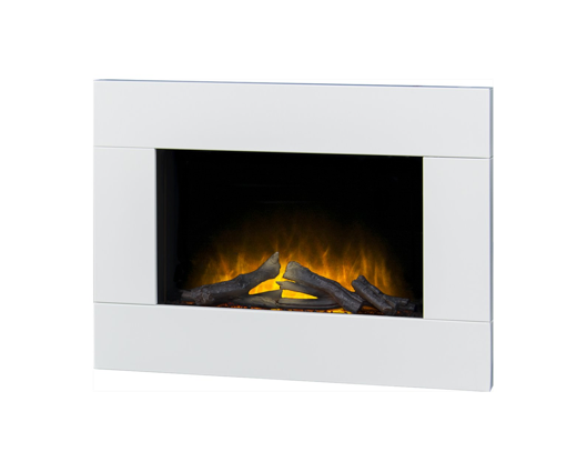 Charlton Electric Wall Mounted Fire in Pure White, 32 Inch