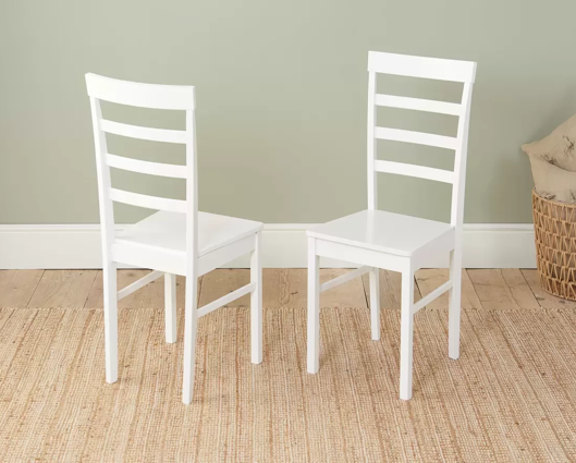 Stetson Dining Table & 4 Ladder Chairs- White