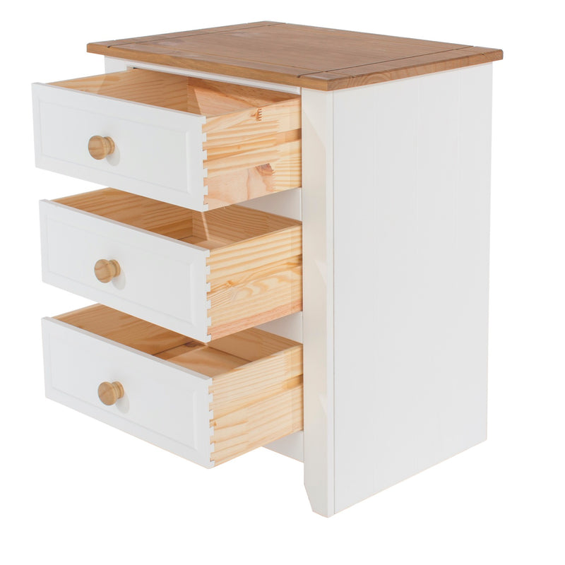 Capri 3 Drawer Bedside Cabinet