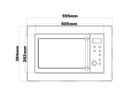 SIA BIM25SS 25L 900W Built-in Digital Microwave Oven Stainless Steel 