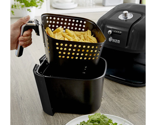 Swan 6L Retro Manual Air Fryer Black