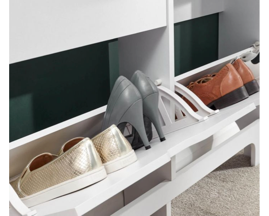Slim 4 Drawer Shoe Cabinet-White