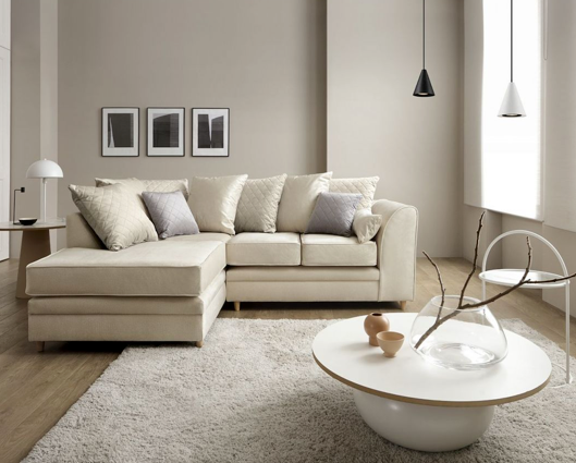 Chevelle Left Hand Facing Corner Sofa - Cream