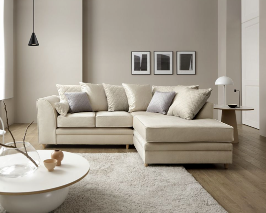 Chicago Right Hand Facing Corner Sofa - Cream