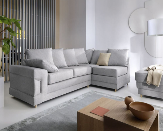Primo Right Hand Facing Corner Sofa - Light Grey