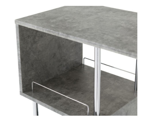 Cullen Home Bar Table - Concrete Effect/Chrome