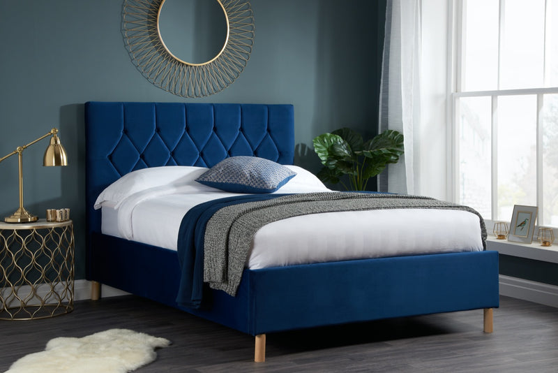 Luxton Small Double Ottoman Bed-Blue